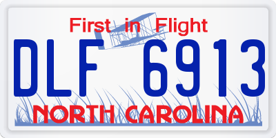 NC license plate DLF6913