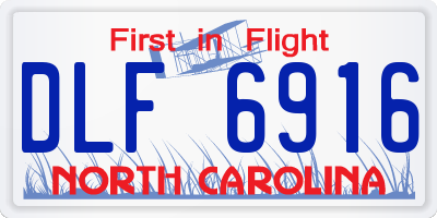 NC license plate DLF6916
