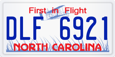 NC license plate DLF6921