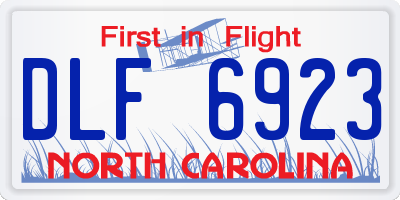 NC license plate DLF6923