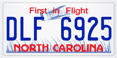 NC license plate DLF6925