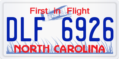 NC license plate DLF6926