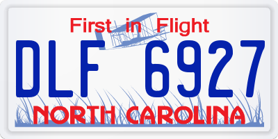 NC license plate DLF6927