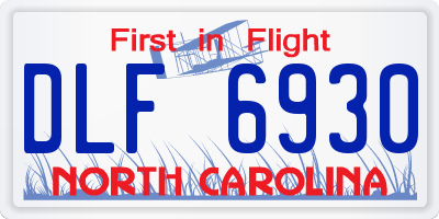 NC license plate DLF6930