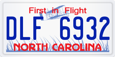 NC license plate DLF6932