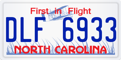 NC license plate DLF6933