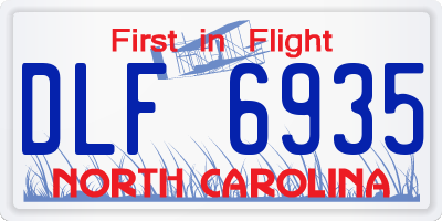 NC license plate DLF6935