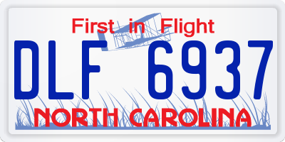 NC license plate DLF6937