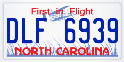 NC license plate DLF6939