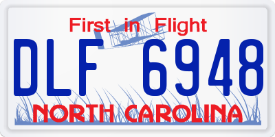 NC license plate DLF6948