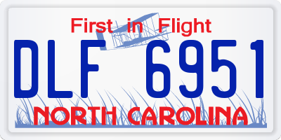 NC license plate DLF6951