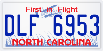 NC license plate DLF6953