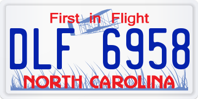 NC license plate DLF6958