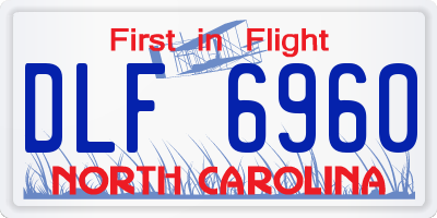 NC license plate DLF6960