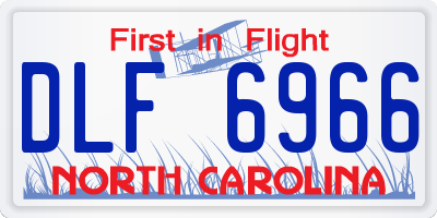 NC license plate DLF6966