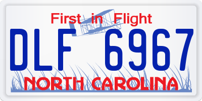 NC license plate DLF6967