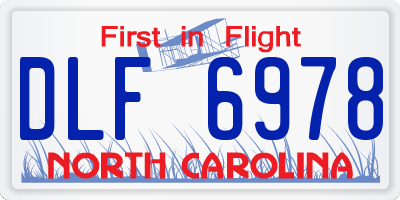 NC license plate DLF6978