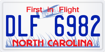 NC license plate DLF6982