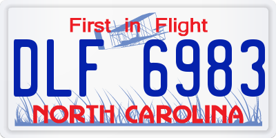 NC license plate DLF6983