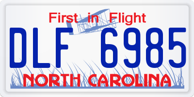 NC license plate DLF6985
