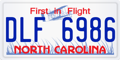 NC license plate DLF6986