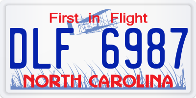 NC license plate DLF6987