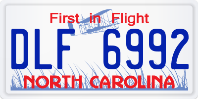 NC license plate DLF6992