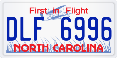 NC license plate DLF6996