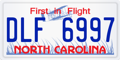NC license plate DLF6997