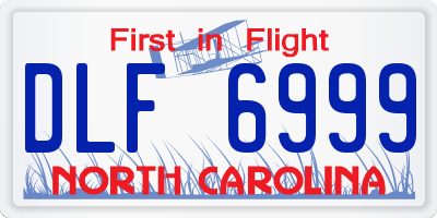 NC license plate DLF6999