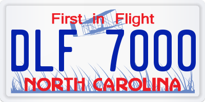 NC license plate DLF7000