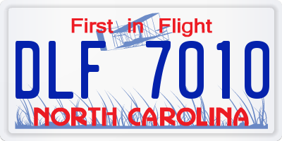 NC license plate DLF7010