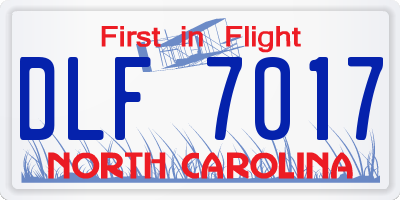 NC license plate DLF7017