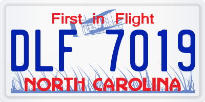 NC license plate DLF7019