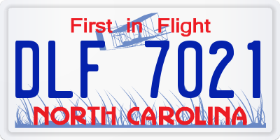 NC license plate DLF7021