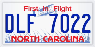 NC license plate DLF7022