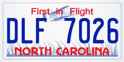 NC license plate DLF7026