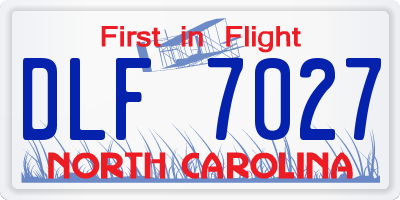 NC license plate DLF7027