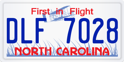 NC license plate DLF7028