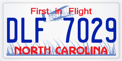 NC license plate DLF7029