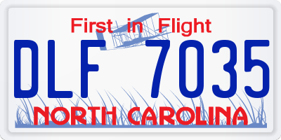 NC license plate DLF7035