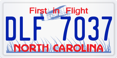 NC license plate DLF7037