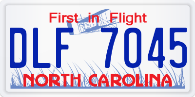 NC license plate DLF7045