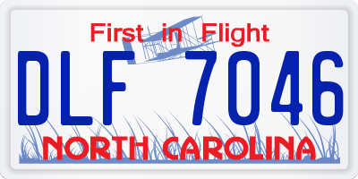 NC license plate DLF7046