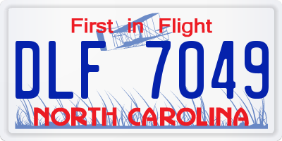 NC license plate DLF7049