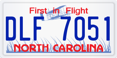 NC license plate DLF7051
