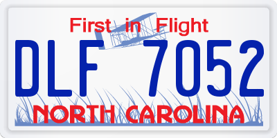 NC license plate DLF7052