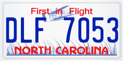 NC license plate DLF7053