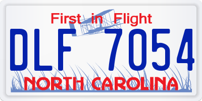 NC license plate DLF7054