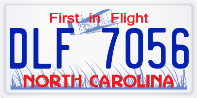 NC license plate DLF7056
